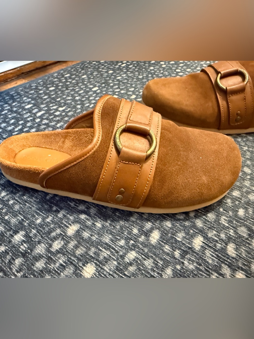 See By Chloe “Gema” Mules Size 39 Brown Suede and Leather Buckle Embellishent - Picture 2 of 8